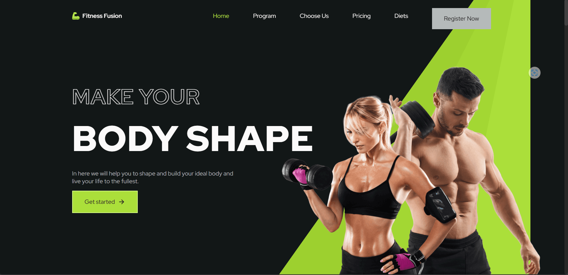 Fitness Fusion project screenshot