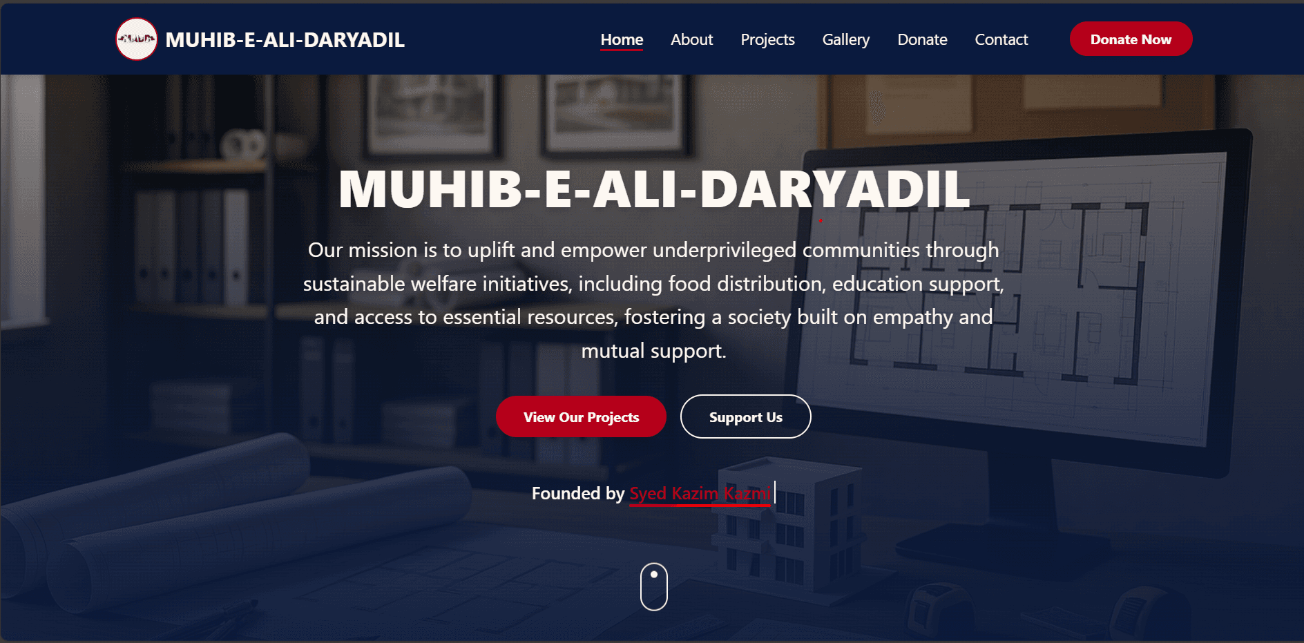 Muhib-e-Ali Daryadil Welfare Organization Website project screenshot